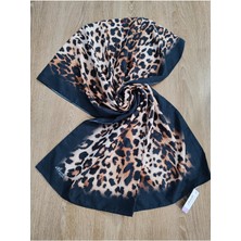 Cadde Dükkanı Ebruli Leopar Desenli Bambu Şal