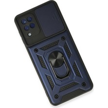 Epilons Galaxy A22 Kılıf Pars Lens Yüzüklü Silikon - Lacivert