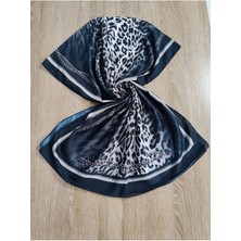 Cadde Dükkanı Kaplan Desenli Şal Siyah Gri