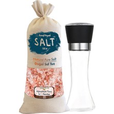 Feyza Design Iri Taneli Pembe Himalaya Tuzu, 1 Kg. Bez Torba ve Cam Değirmenle