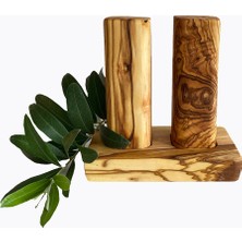 Feyza Design Doğal Zeytin Ağacı Tuz ve Karabiber Seti, Şık ve Kullanışlı Sofralar Için