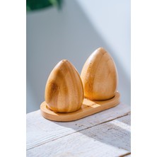 Feyza Design Bambu Standlı 2'li Tuzluk ve Biberlik Seti, 14 Cm, Şık ve Doğal Tasarım