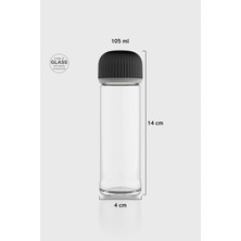 Feyza Design Şık Siyah Kapaklı Cam Tuzluk 105 Ml, Modern ve Kullanışlı Tasarım