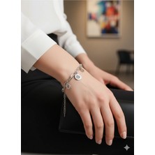 Cadde Dükkanı Çelik Bileklik Halka Şekilli 2 Zincirli Silver