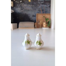 Feyza Design Vintage Bone China Tuzluk ve Biberlik Seti, Şık ve Şık Tasarım