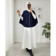 Moda Morfo Çoban Dikişli Cepli Kaşe Panço -Laci