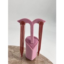 Cadde Dükkanı Sallantılı Premium Küpe Kırmızı Ipli Küpe