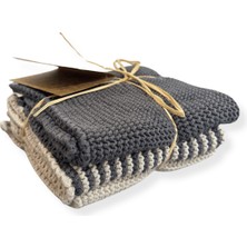 Dalisa Dorati Pamuk El Bezi 2 Li Örme Çeyizlik El Bezi 25X25 cm