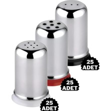 Feyza Design Lüx 3'lü Tuzluk, Karabiberlik ve Pulbiberlik Seti, Kafe ve Restoranlar Için