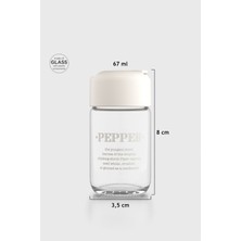 Feyza Design Şık 67 ml Bej Kapaklı Cam Tuzluk ve Karabiberlik Seti