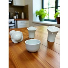 Feyza Design Şık 4'lü Porselen Tuzluk Seti, Zarif ve Dayanıklı Tasarım