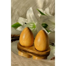 Feyza Design Bambu 2’li Yumurtalık ve Tuzluk Biberlik Seti, Şık ve Doğal Tasarım