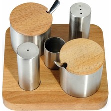 Feyza Design Şık 5'li Tuzluk Seti, Pratik ve Estetik Mutfak Aksesuarı