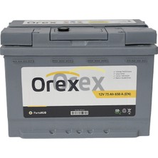 Orex Akü 75 Ah L3 650A (278×175×190) Tam Kapalı Tırnaksız