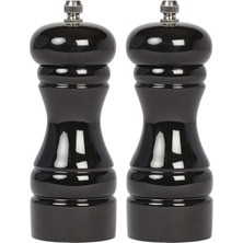Feyza Design Pratik Metal Tuz ve Karabiber Değirmeni 2'li, 13 Cm, Siyah