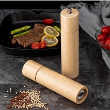Feyza Design Set 2 Ahşap Baharat Öğütücü, Tuzluk ve Biberlik, 25CM, Şık ve Dayanıklı