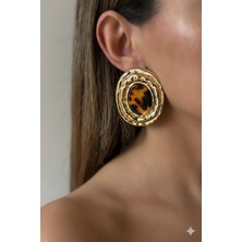 Cadde Dükkanı Büyük Yuvarlak Gold Renk Çelik Küpe