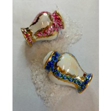 Feyza Design El Boyama Porselen Tuzluk Takımı, Şık ve Dayanıklı 2'li Set