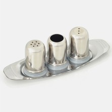 Feyza Design Paslanmaz Çelik Gondol Kayık Seti Baharatlık ve Tuzluk Takımı