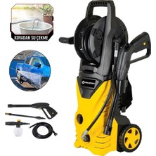 Prohummer PH271 Elektrikli 150 Bar Musluk ve Kovadan Su Çekme Yüksek Basınçlı Bahçe, Oto Yıkama, Araç Yıkama Makinesi (Sarı)