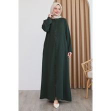 inStyle Sarmal Taş Desenli Haki Ferace