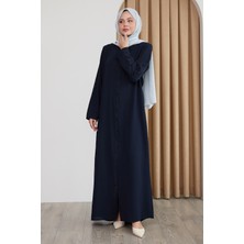 inStyle Sarmal Taş Desenli Koyu Lacivert Ferace