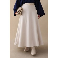 inStyle Kloş Beli Lastikli Scuba Taş Etek