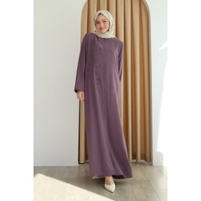 inStyle Parlak Boncuk Taşlı Gül Kurusu Ferace