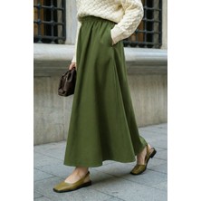 inStyle Cepli Kloş Duble Haki Etek