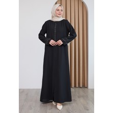 inStyle Papatya Taşlı Siyah Ferace