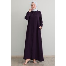 inStyle Kolları Yaprak Incili Mürdüm Ferace