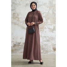 inStyle Sarmal Taş Detaylı Petek Kahverengi Ferace