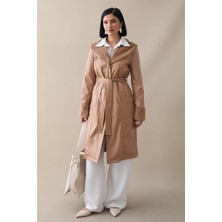 inStyle Kürk Detaylı Camel Deri Trençkot