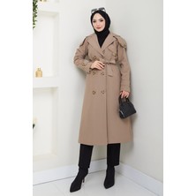 inStyle Omuzları Apolet Detaylı Astarlı Bej Trençkot