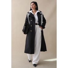 inStyle Arkası Zincir Detay Siyah Trençkot