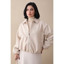 inStyle Kısa Kaşe Bomber Bej Ceket