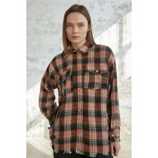 inStyle Püskül Detay Çıtçıtlı Turuncu Gömlek