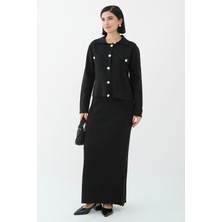 inStyle Ceketli Elbiseli Siyah Triko Takım