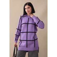 inStyle Simli Yumoş Mor Triko Tunik