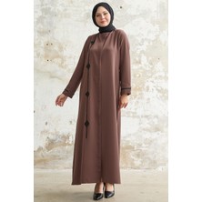 inStyle Baklava Detay Taş Kahve Ferace