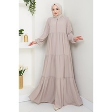 inStyle Üç Büzgülü Bej Ferace