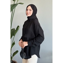 inStyle Tek Cepli Siyah Salaş Gömlek