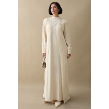 inStyle Broş Detay Yelekli Ekru Triko Takım