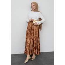 inStyle Saten Kraş Camel Etek