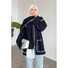 inStyle Alira Atkılı Kaşe Lacivert Ceket