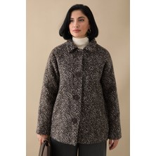 inStyle Jakar Astarlı Kaşe Acı Kahve Kısa Kaban