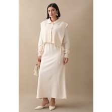 inStyle Bolerolu Elbiseli Ekru Takım