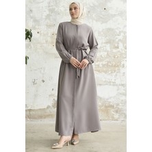 inStyle Kemerli Petek Kumaş Lila Ferace