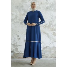 inStyle Hazel Şerit Desen Ribanalı Indigo Ferace