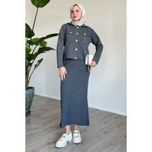 inStyle Etekli Ceketli Antrasit Takım